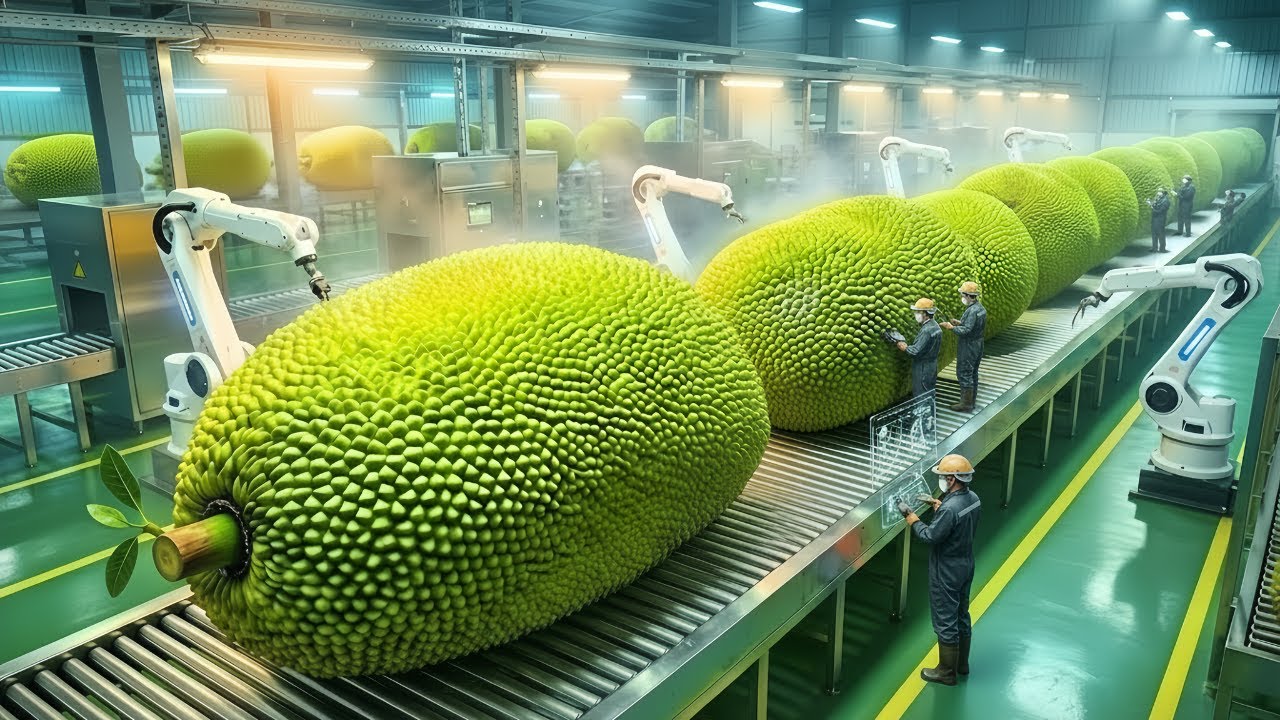 Inside the Giant Jackfruit Factory The Hypnotic Process of Turning Fresh Jackfruit Into Dried Snacks