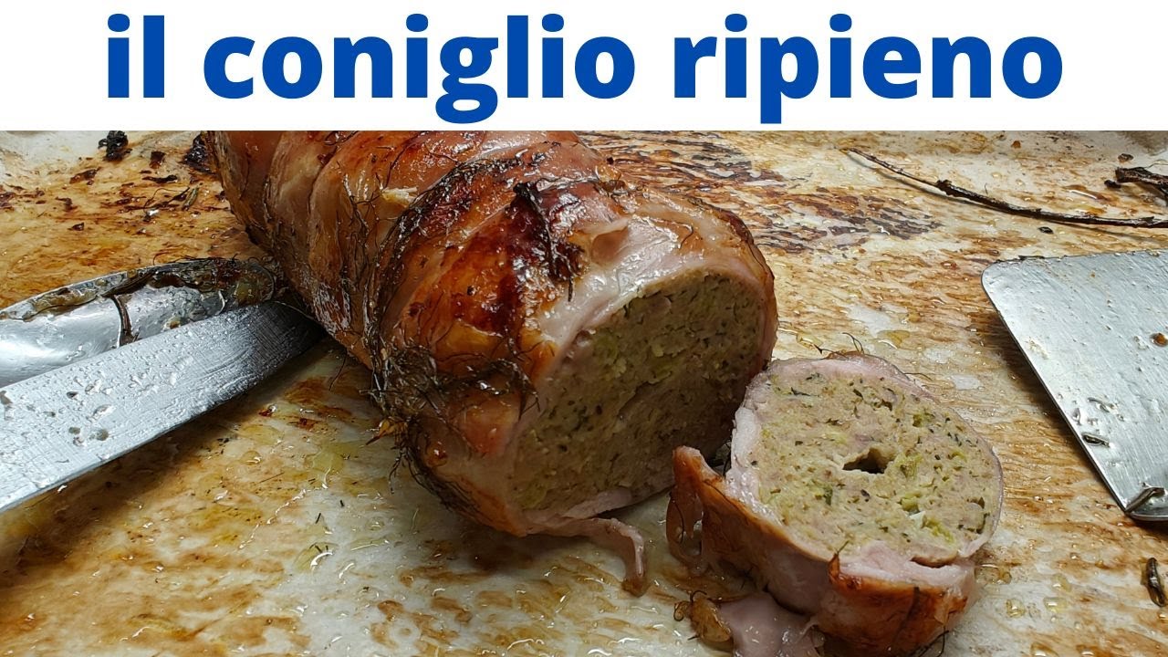 coniglio ripieno al forno...con carne macinata e zucchine trombetta...