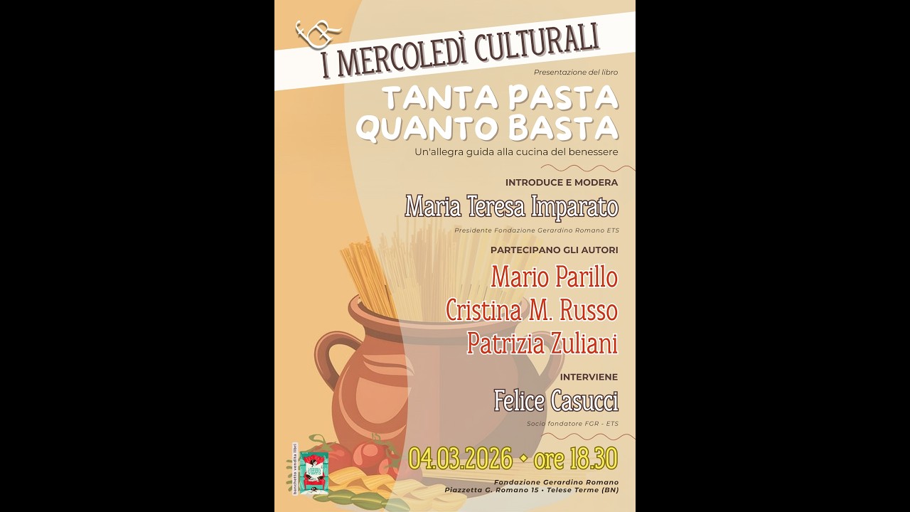 Presentazione del libro “Tanta pasta quanto basta”