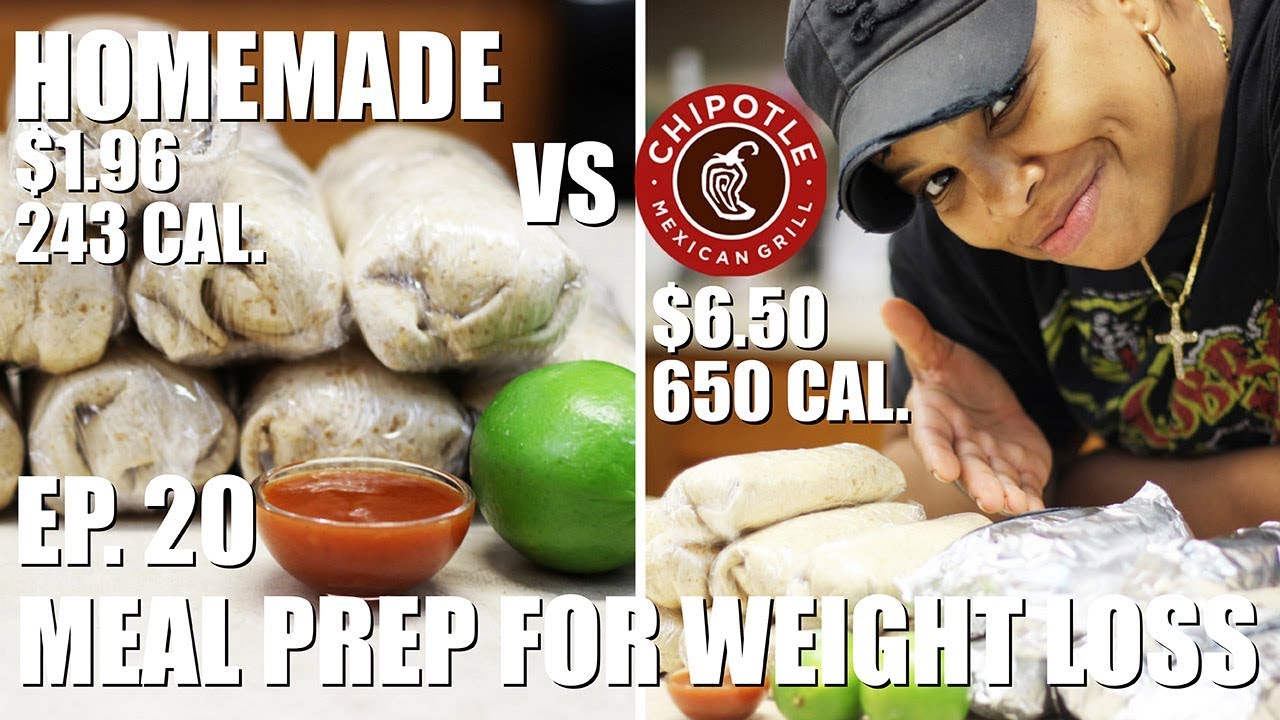 Meal Prep For Weight Loss - Chicken & Rice & Bean Burritos