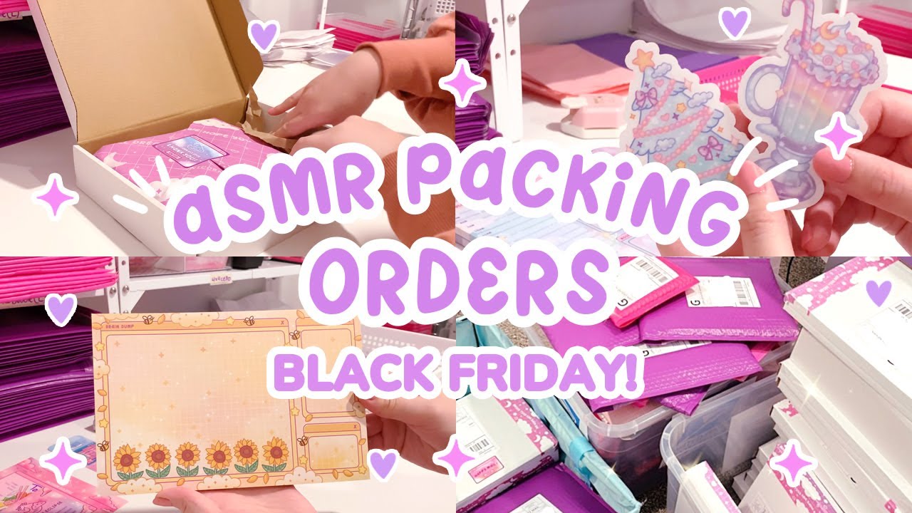 ASMR Packing your Black Friday orders! No music, real time, small business | STUDIO VLOG #23