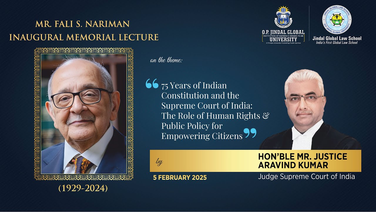 Mr. Falli S. Nariman Inaugural Memorial Lecture by Hon'ble Mr. Justice Aravind Kumar