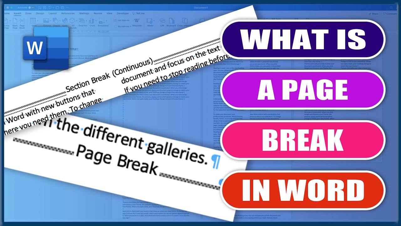What is a PAGE BREAK in Word | Microsoft Word Tutorials