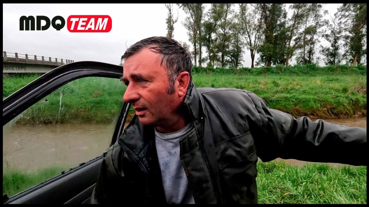PESCA EN EL CANAL CON FUERTES LLUVIAS - termino muy mojado y embarrado
