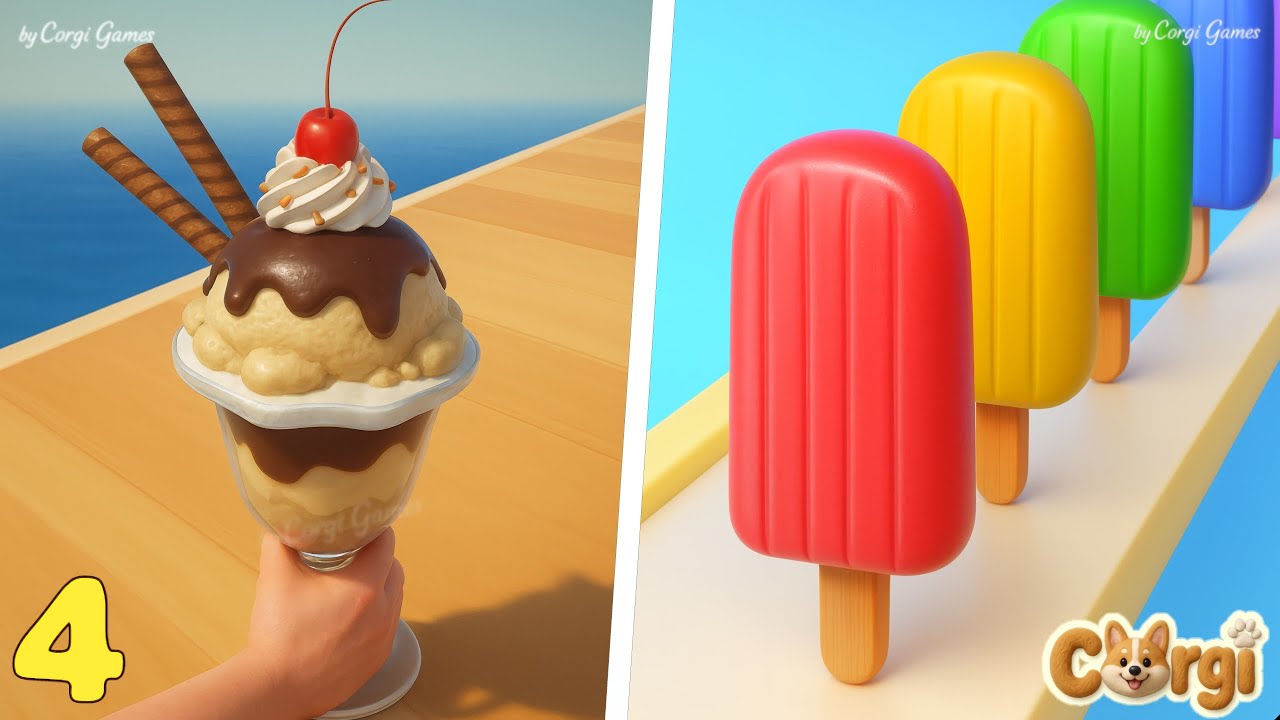 IceCream Stack 🆚 Popsicle Stack - All Levels Satisfying Walkthrough Gameplay Part 4