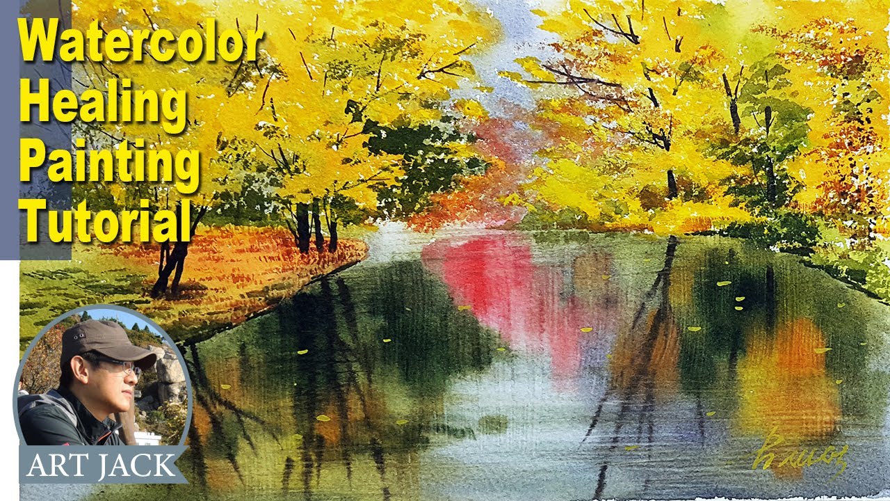 김재석쌤 취미 미술 그림 그리기 수채화 풍경 '가을의 반영' No. 620 Watercolor Healing Painting Tutorial [ART JACK]