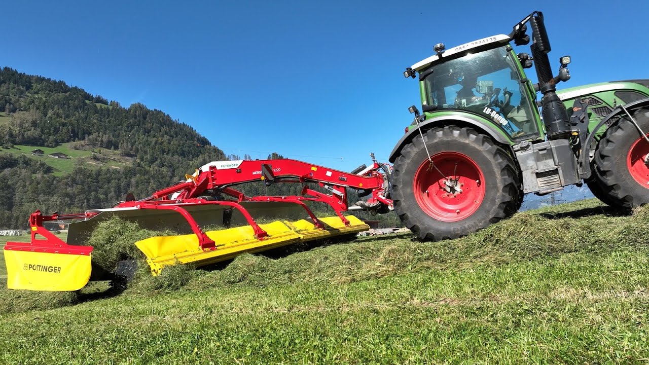 LU-DENGG-Schwaden mit Profitechnik: Pöttinger Mergento VT 9220 | Fendt 516 | Silage, Heuernte,