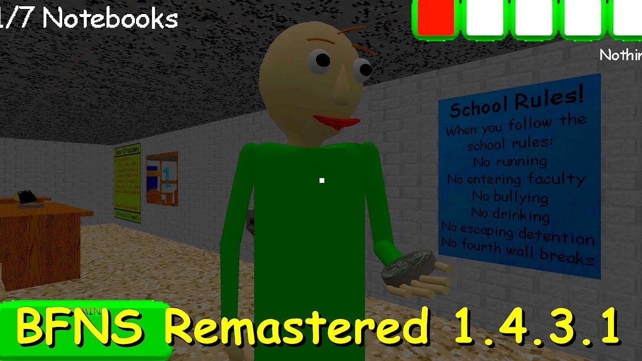 Baldi's Fun New School Remastered V1.4.3.1 &mdash; мод Baldi's Basics