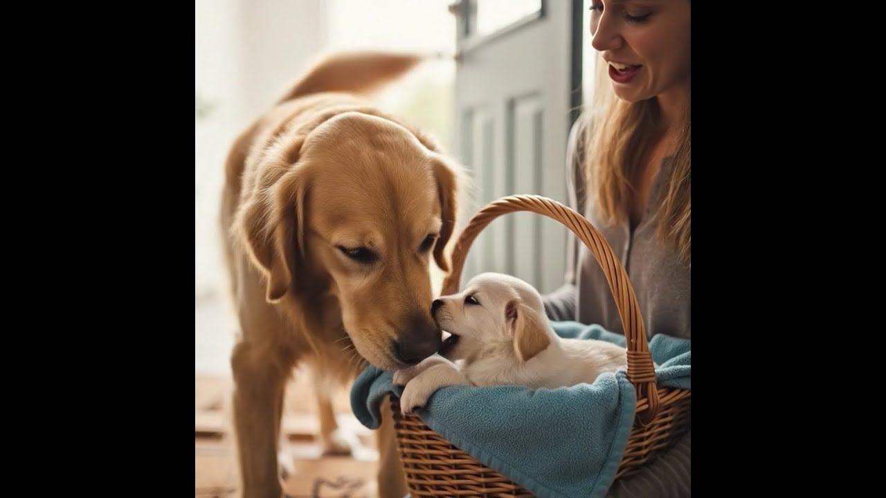 The Moment My Dog Meets His Son 🎁🐶&hearts;️