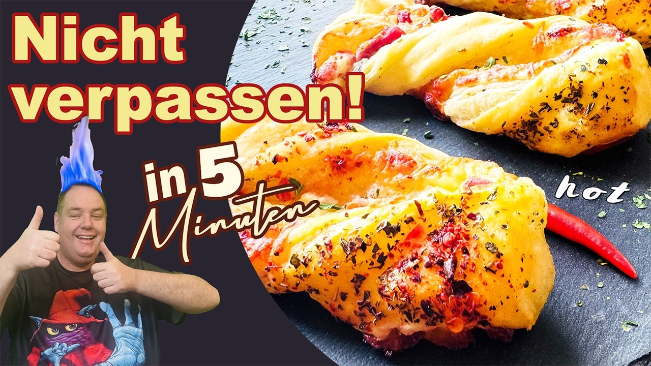 Nur 5 Min! Diese Schinken-K&auml;se-Stangen sind der perfekte Snack!