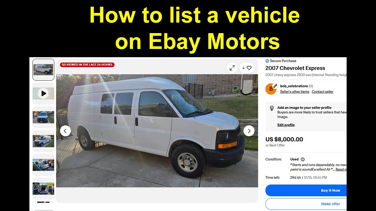 Пошаговое руководство по выставлению автомобиля на продажу на eBay Motors
