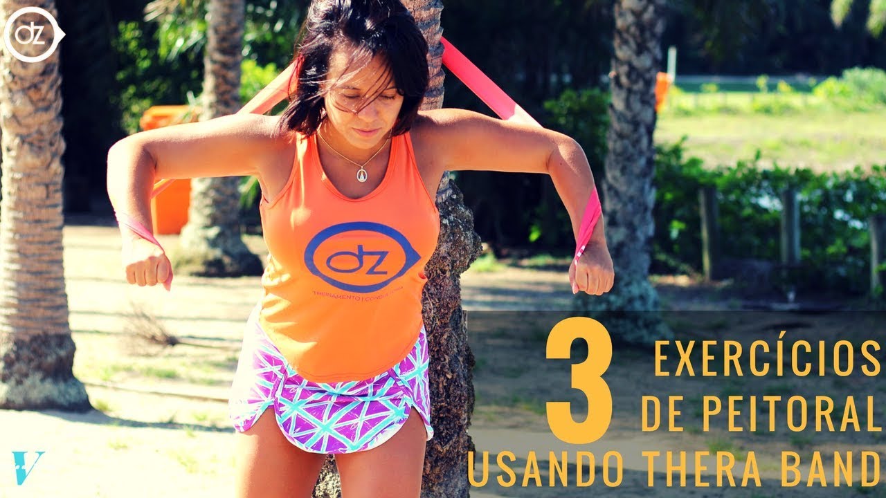3 formas de treinar peitoral com elástico thera band.
