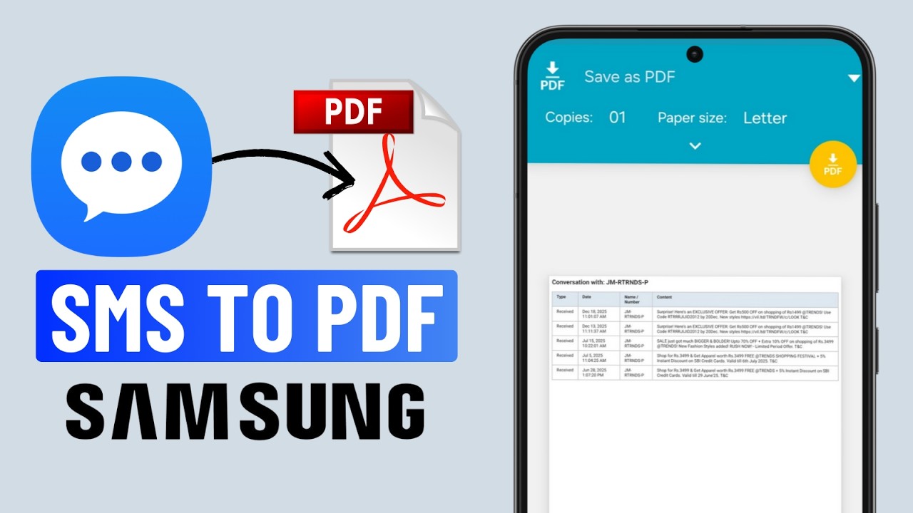 Как экспортировать текстовые сообщения в PDF на телефоне Samsung (бесплатно)