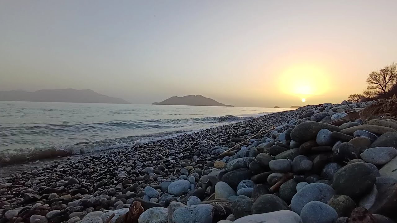 Akmaz Plajında Gün Batımı - Fethiye - Dalgaların Sesi - Dalga Sesi - ASMR