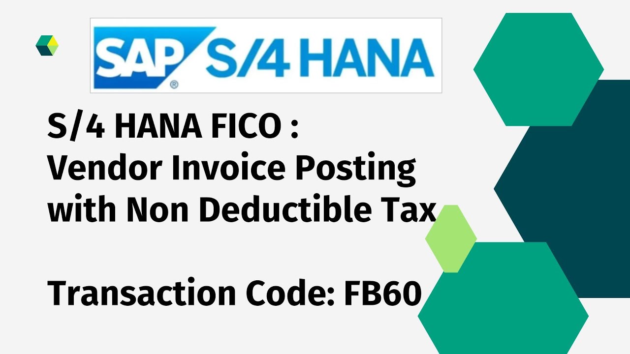 Vendor Invoice posting with Non Deductible Taxes - FB60
