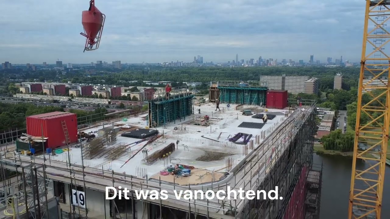 Vlak voor de bouwvak werd er nog beton gestort