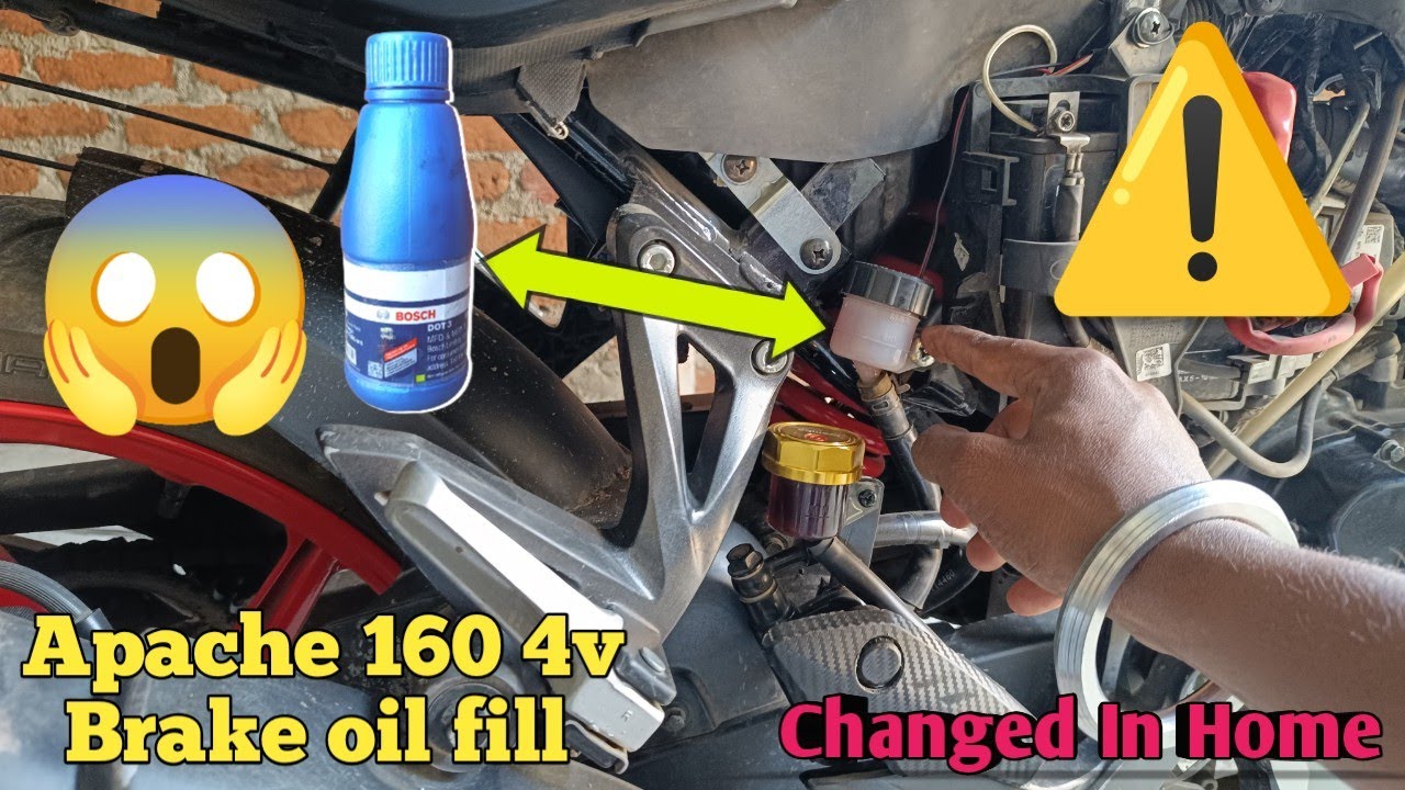 Apache 160 4v Brake oil fill😱 | How to change rear brake fluid on apache160 | Apache brake upgrade