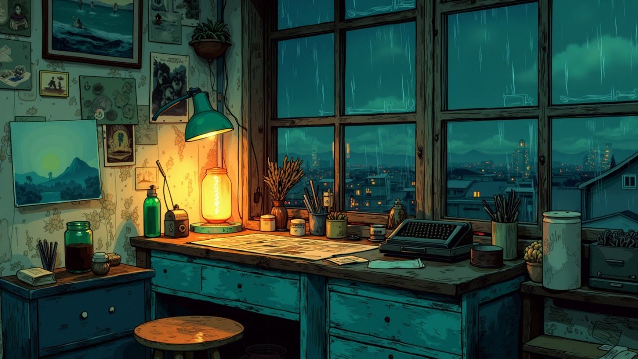 Дождливая Ночь Lofi Вайбы ~ Бит для Глубокой Учебы | Инструментальная Музыка для Работы