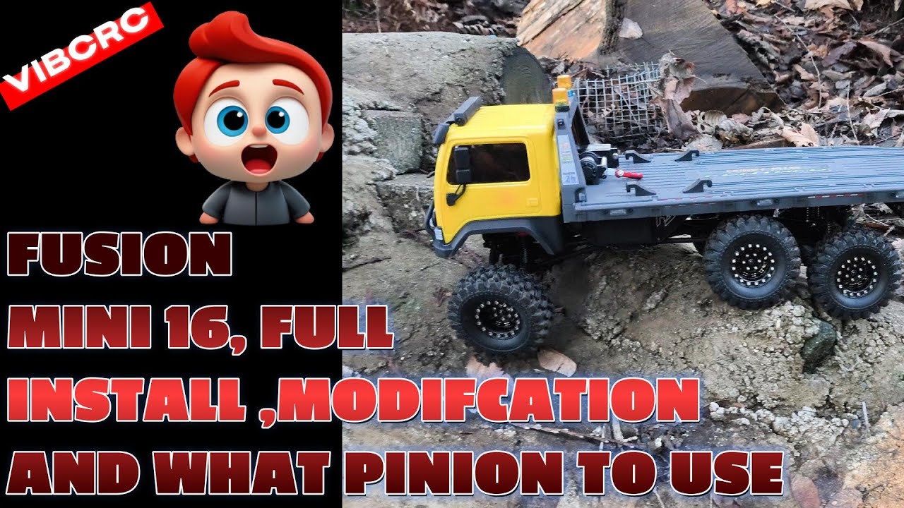 1/18 MICRO CRAWLER CR18P 6X6 HOBBYWING FUSION Mini 16 MODIFCATION AND PINION