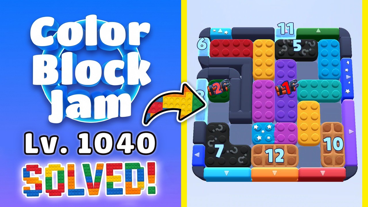 Color Block Jam Level 1039 (1040) | Every Puzzle Solved! 🎯