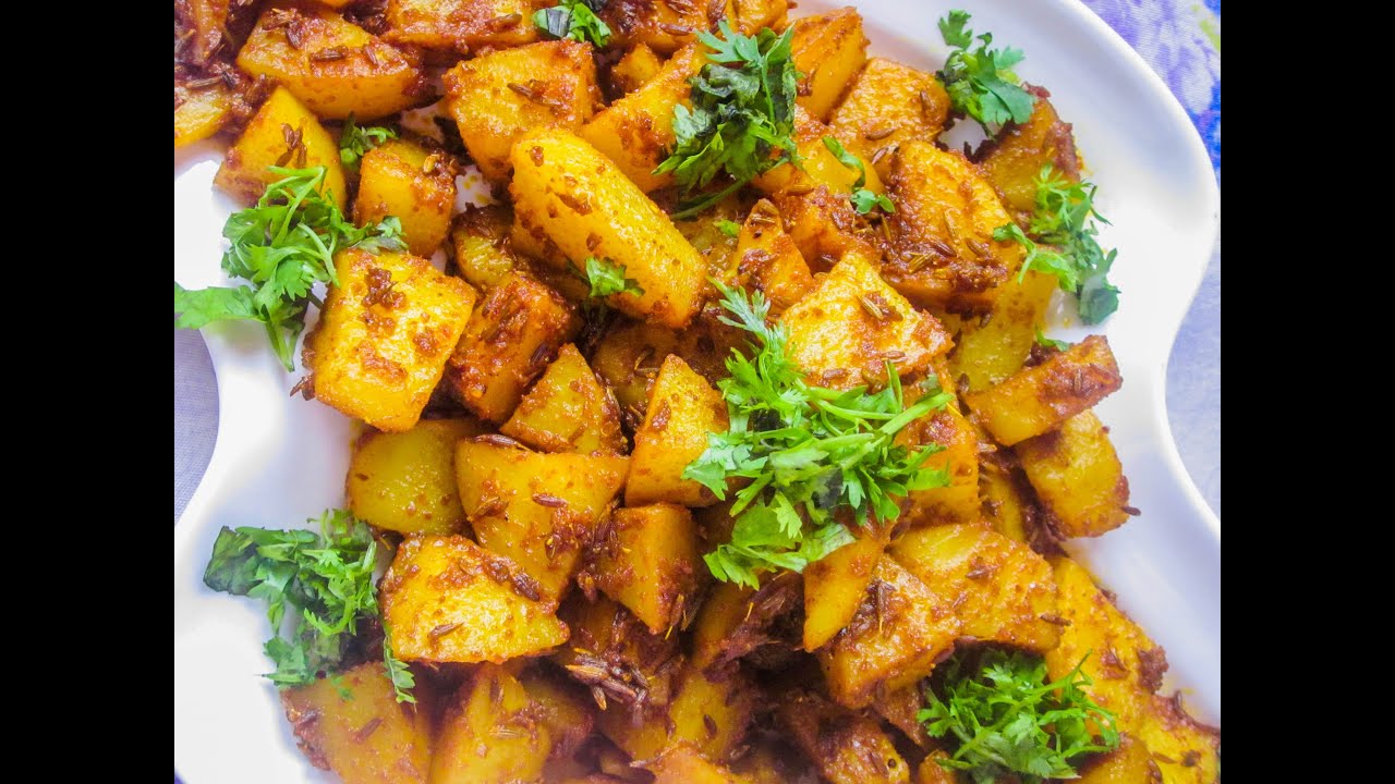 Jeera Aloo in Microwave (Potatoes cooked with cumin seeds)