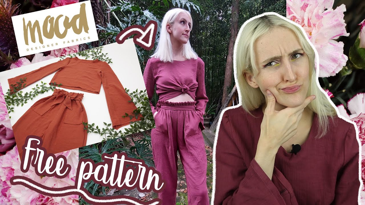 Trying a FREE sewing pattern by mood fabrics ~ The Bixa sweatshirt & Primrose pants review