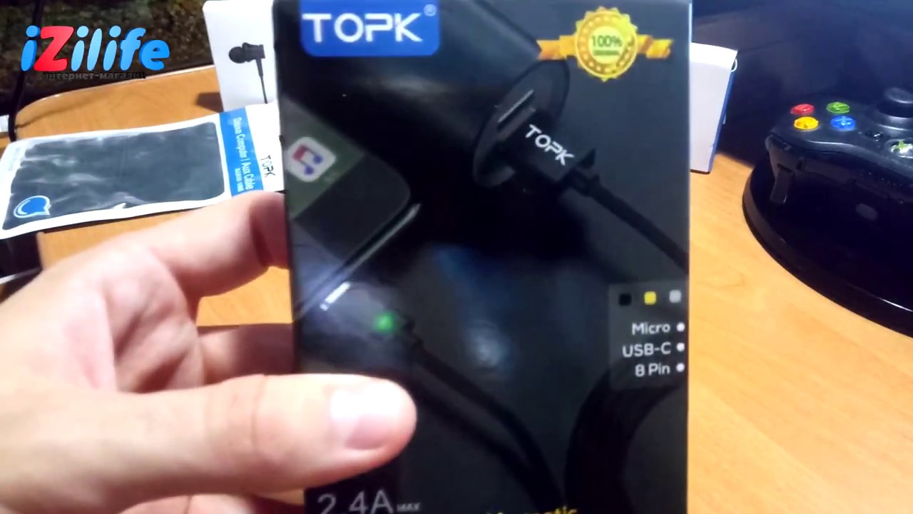Магнитный кабель micro USB TOPK 2.4A / BestPrice