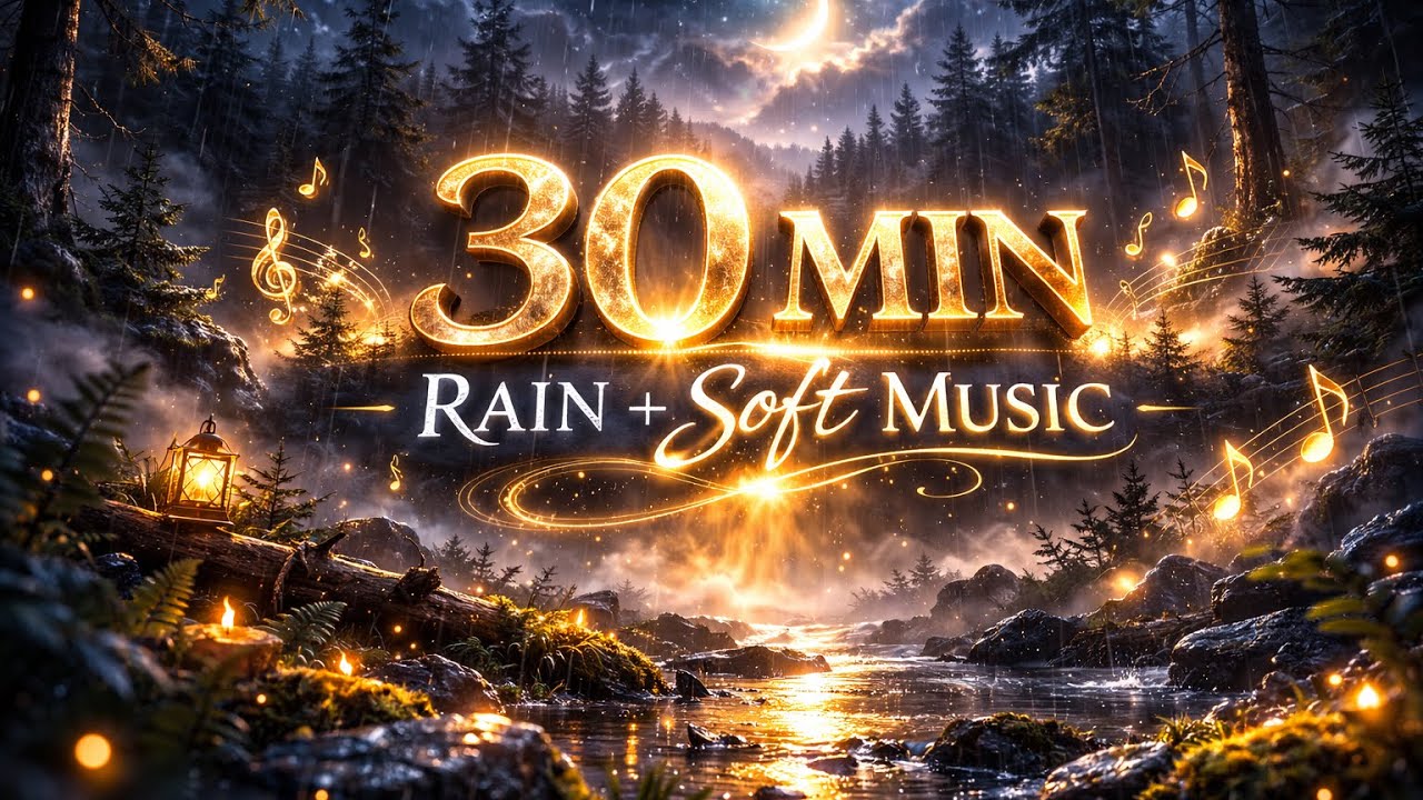 30 Minute Moonlit Forest Countdown 🎻 Soft Music, Rain & Fog | Relaxing Focus Timer