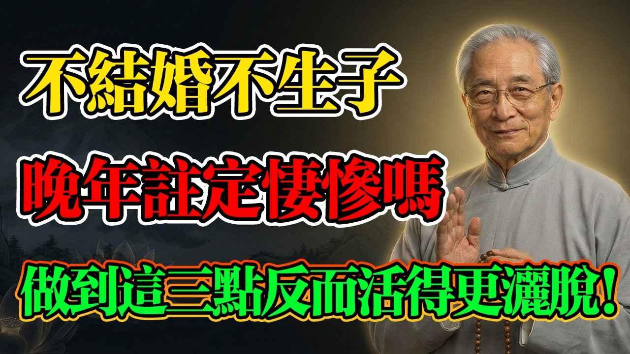 南懷瑾：不結婚不生子，晚年就註定淒慘嗎？大錯特錯！把生子當養老保險，才是最可怕的「造業」！#人生智慧 #命理 #國學 #正能量 #南懷瑾 #佛學智慧 #因果輪回 #晚年福報 #修行心法 #易經