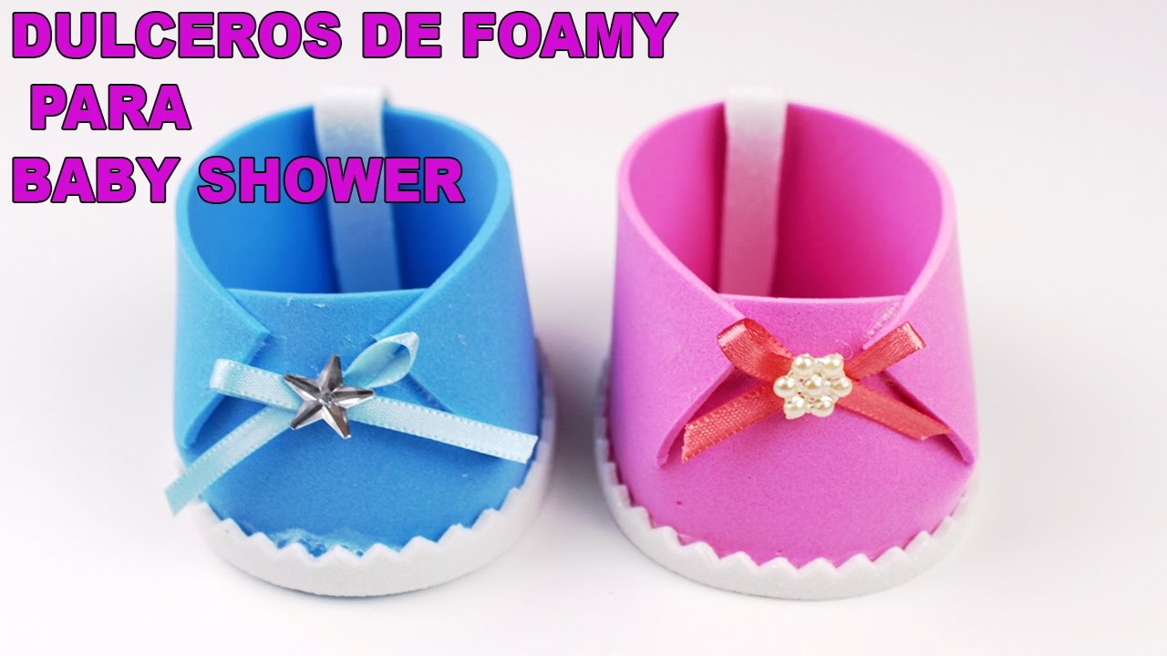ZAPATITOS DULCEROS EN FOAMY PARA BABY SHOWER DE NIÑA Y NIÑO / Baby Shower souvenirs DIY