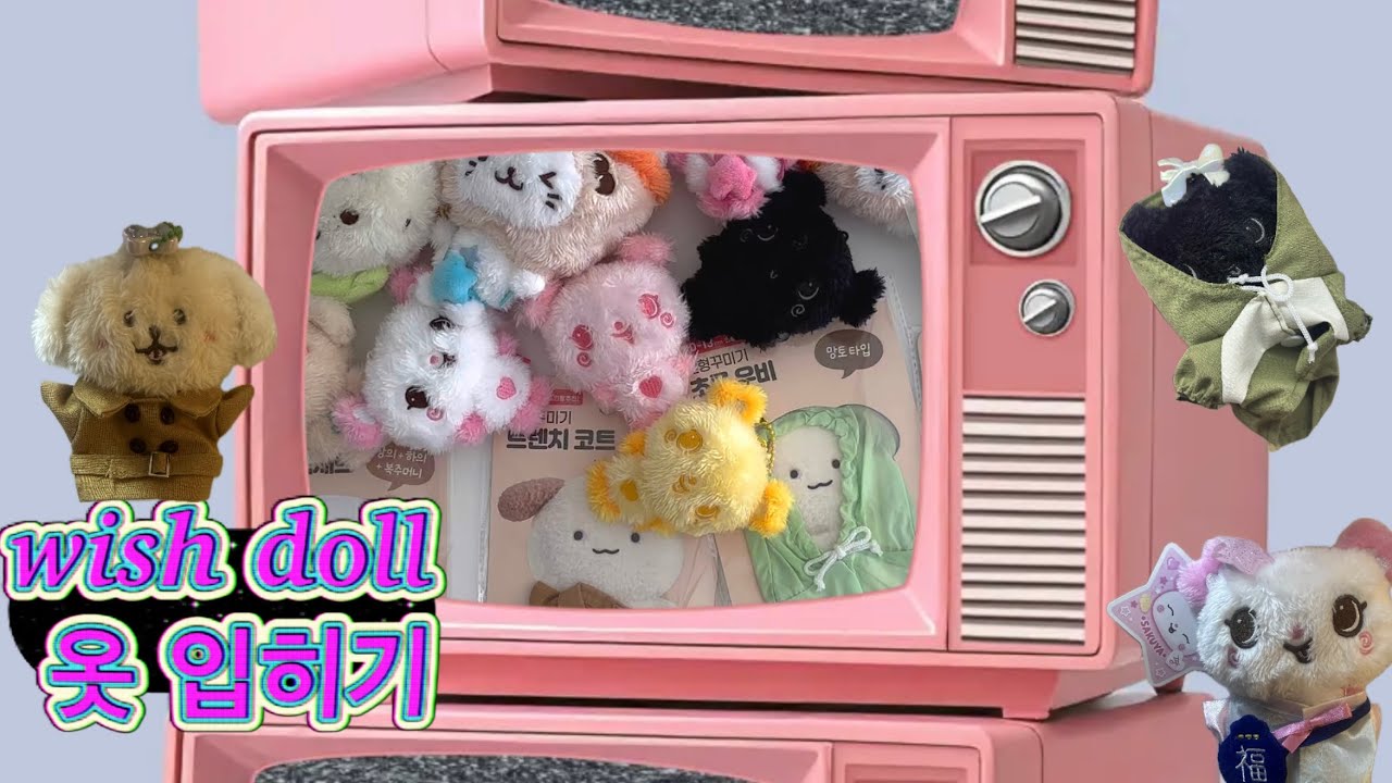 위시돌 옷장 털기 | 다이소 신상 인형 옷 코디 ≽^• ˕ • ྀི≼