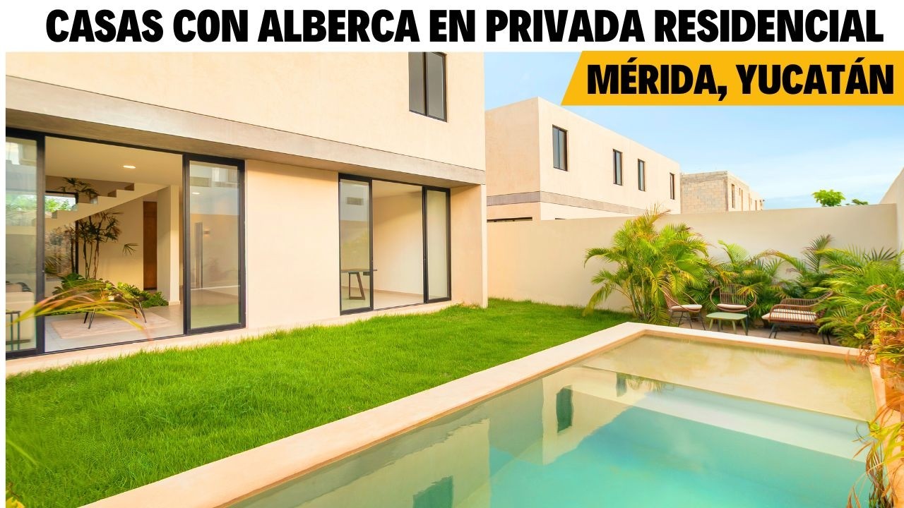 Casas en privada residencial en Mérida | Modelos de 1 y 2 plantas con piscina