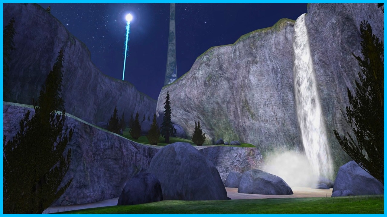 Halo CE - Rumbling waterfall ambience (focus, sleep, relax) [1 Hour 4K]
