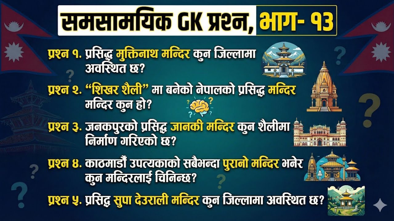 Most Important Nepali GK Questions 🇳🇵 | New GK Questions in Nepali | नेपाली सामान्य ज्ञान | भाग -१३