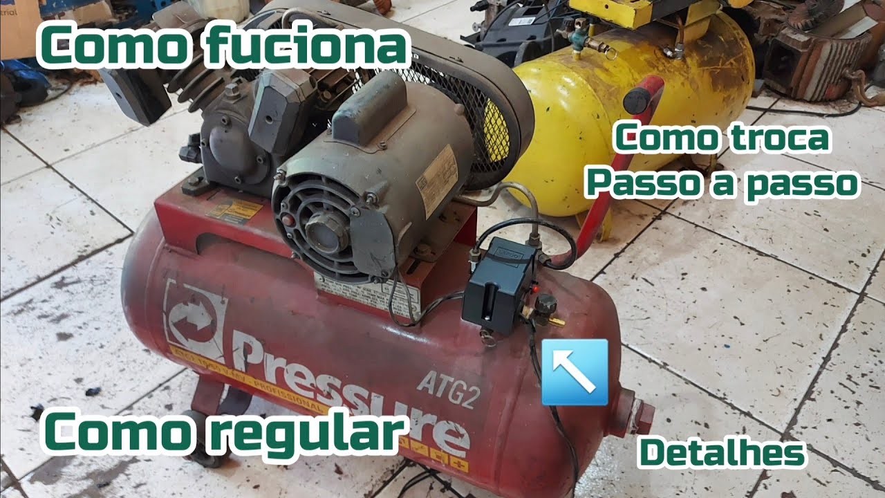 COMO TROCAR PRESSOSTATO (AUTOMÁTICO) 4 VIAS DE COMPRESSOR | PRESSOSTATO 4 VIAS | COMPRESSOR PRESSURE