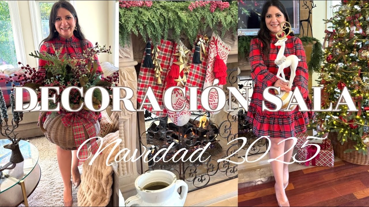 DECORACIÓN SALA NAVIDAD🎄DECORACIÓN NAVIDEÑA 2025 | IDEAS DECORACIÓN NAVIDAD | DECORA CONMIGO NAVIDAD