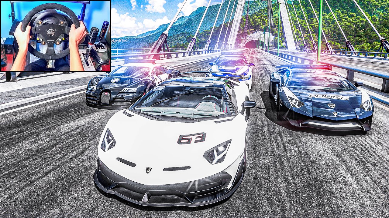Stealing Lambo Aventador SVJ + Police Chase - Forza Horizon 5 (Steering Wheel + Shifter) Gameplay
