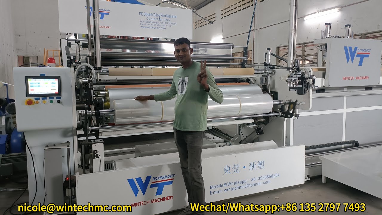 WT 2400mm PE Stretch Film Making Machine，2400MM 5 Layers Stretch Film Jumbo Roll Production Line