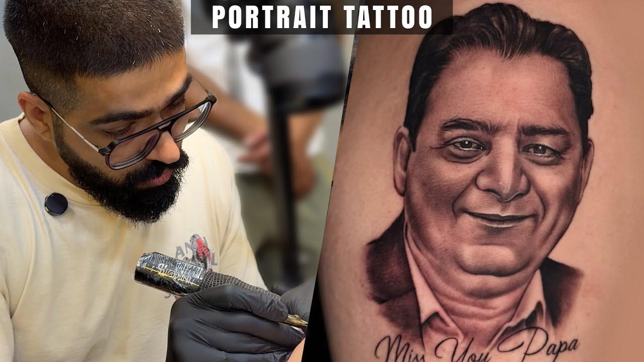 Father Portrait Tattoo Vlog + TImelapse