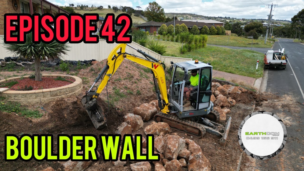 🇦🇺 Building a boulder retaining wall with a Wacker Neuson EZ36 🇦🇺