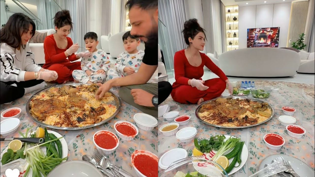 نور وعصام🥰عم يتعشو مندي خورافي 😍😍