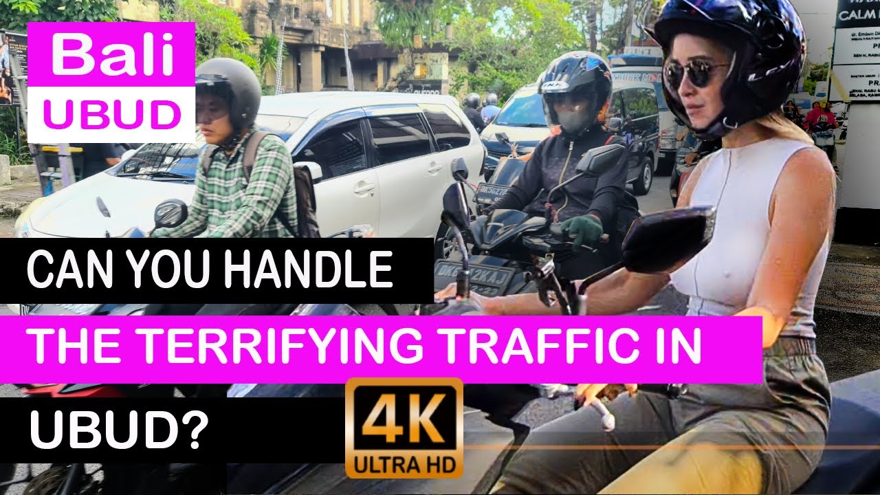 CRAZY BUSY TRAFFIC IN UBUD, BALI, INDONESIA