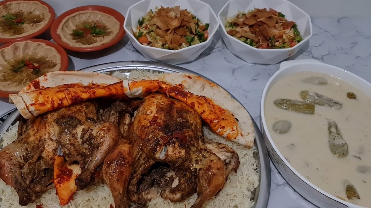اجانا ضيوف وعملنا أحلى غدا (فروج مشوي بالفرن مع شيخ المحشي)