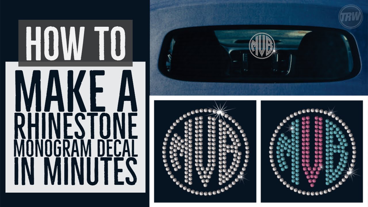 Rhinestone Monogram Car Window Decal Tutorial