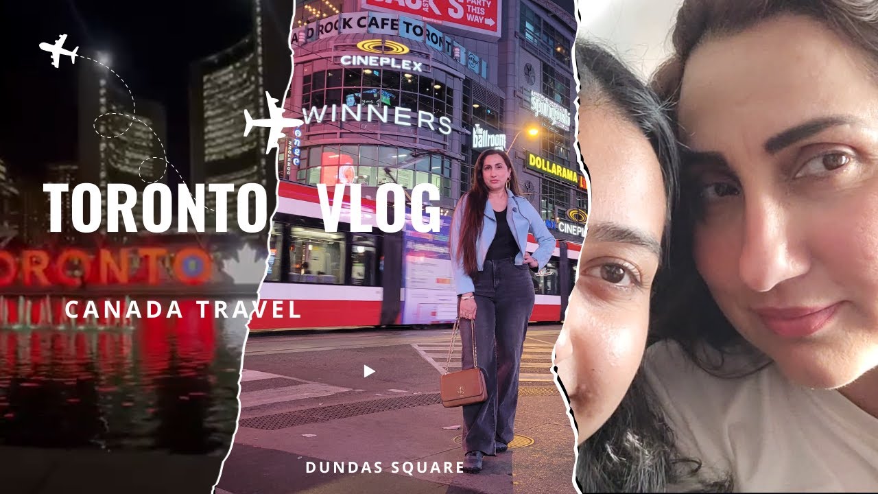 Exploring Younge Dundas Square in Toronto Canada Travel Vlog