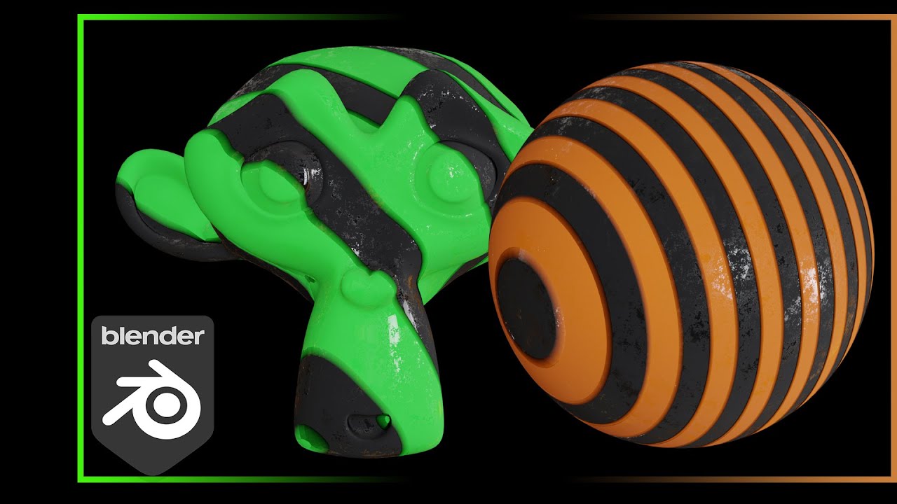 caution stripes material in blender