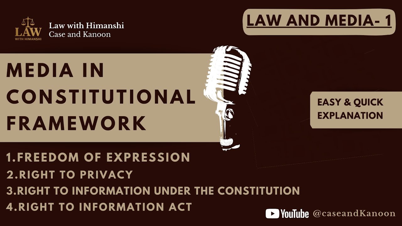 Law and Media–Lecture 3 | Media in Constitutional Framework | Expression, Privacy & RTI | LLB | CCSU