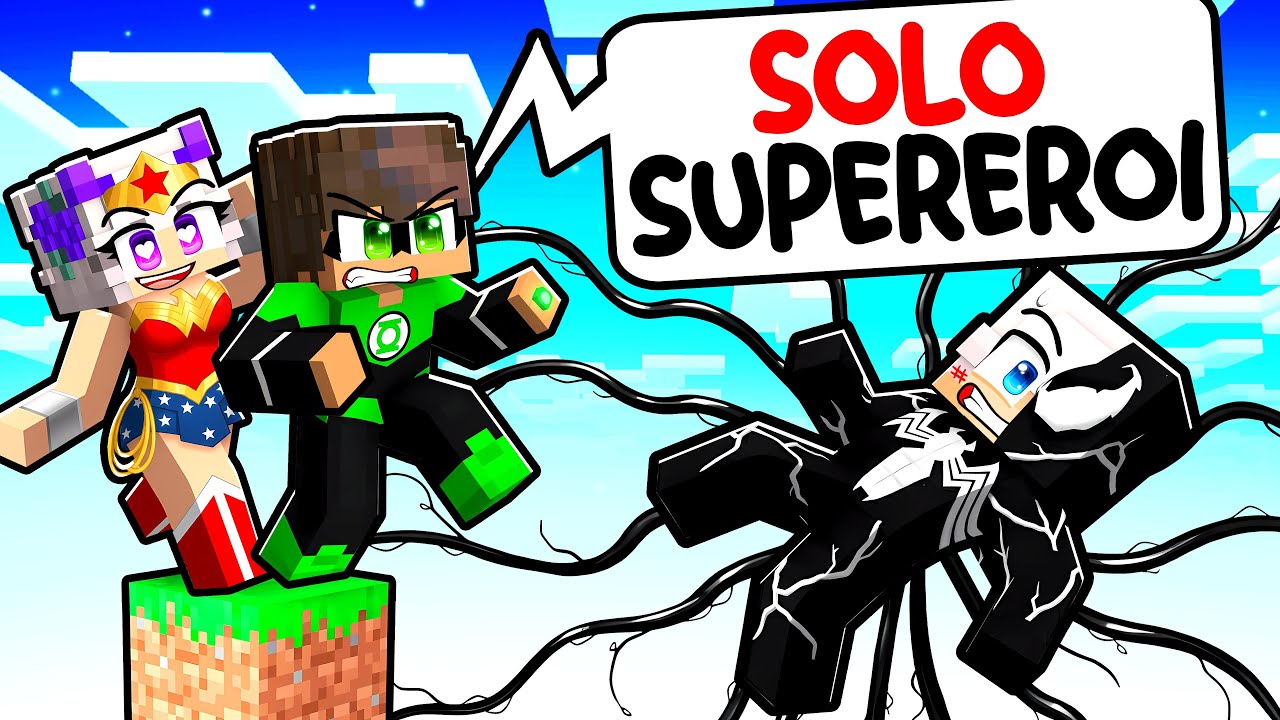 Un SUPERCATTIVO su un SOLO BLOCCO di SUPEREROI in Minecraft!