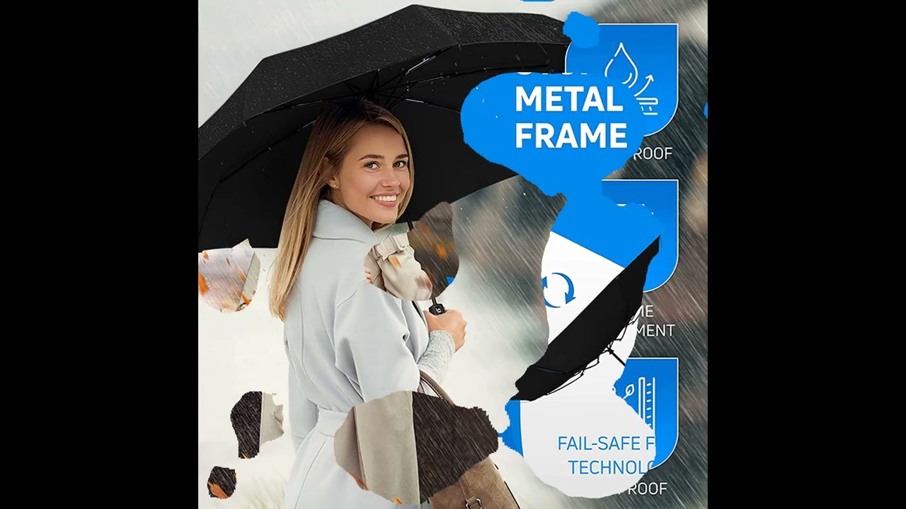 Umbrella   FOYAX Compact Travel Umbrella, Umbrellas for Men & Women   Windproof, Reinforced Canopy,