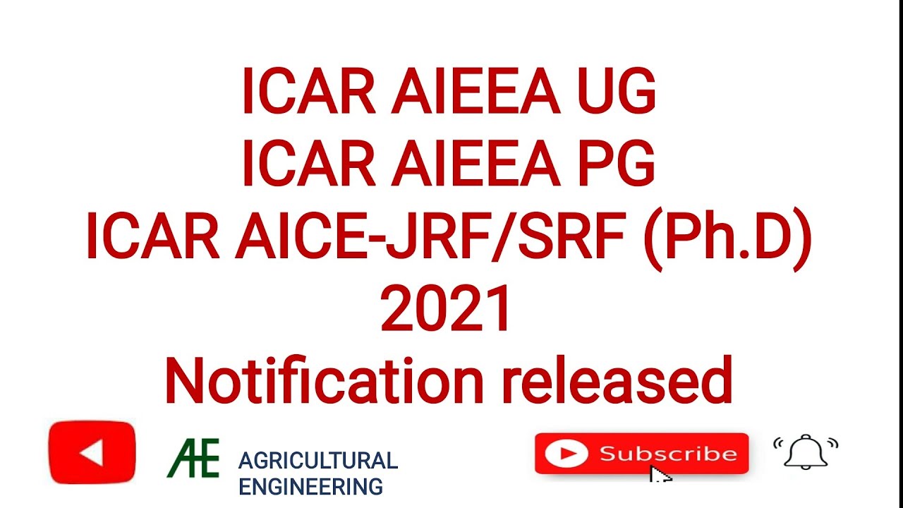 ICAR entrance exam 2021 I ICAR AIEEA UG I PG I AICE-JRF/SRF (Ph.D) I #ICAR_application_form_2023